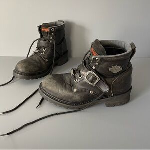 Harley-Davidson Faded Glory Harness Motorcycle Leather Boot 8.5 Wide 81024 Black